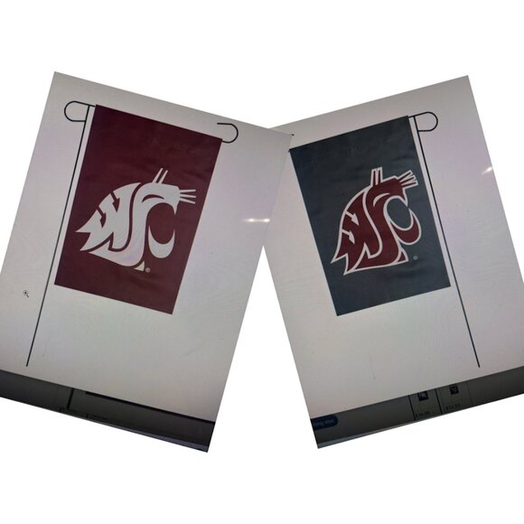 2 Pieces NCAA College Double Sided Washington State Cougars - Picture 2 of 8